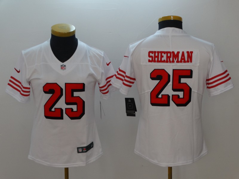 Women San Francisco 49ers #25 Sherman White Color Rush Nike Vapor Untouchable Limited Playe NFL Jerseys->kansas city chiefs->NFL Jersey